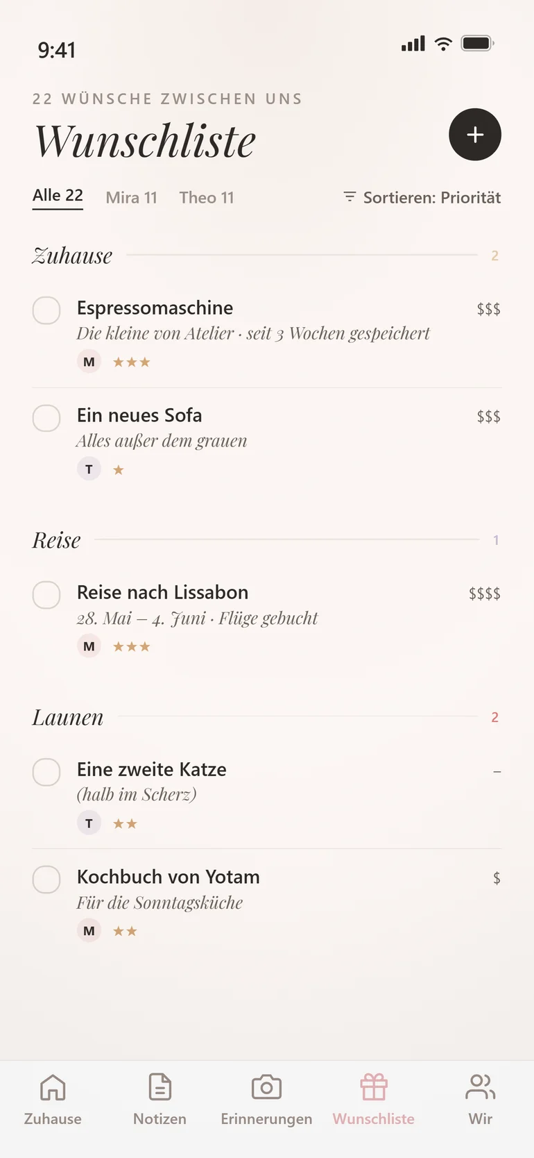 Amorno Wunschliste