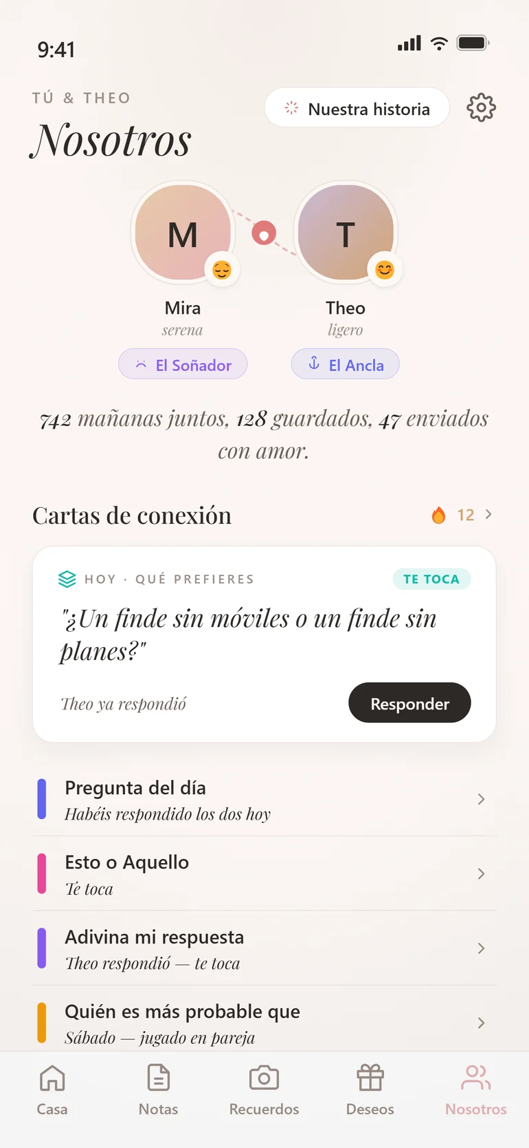 Amorno Cartas de conexión