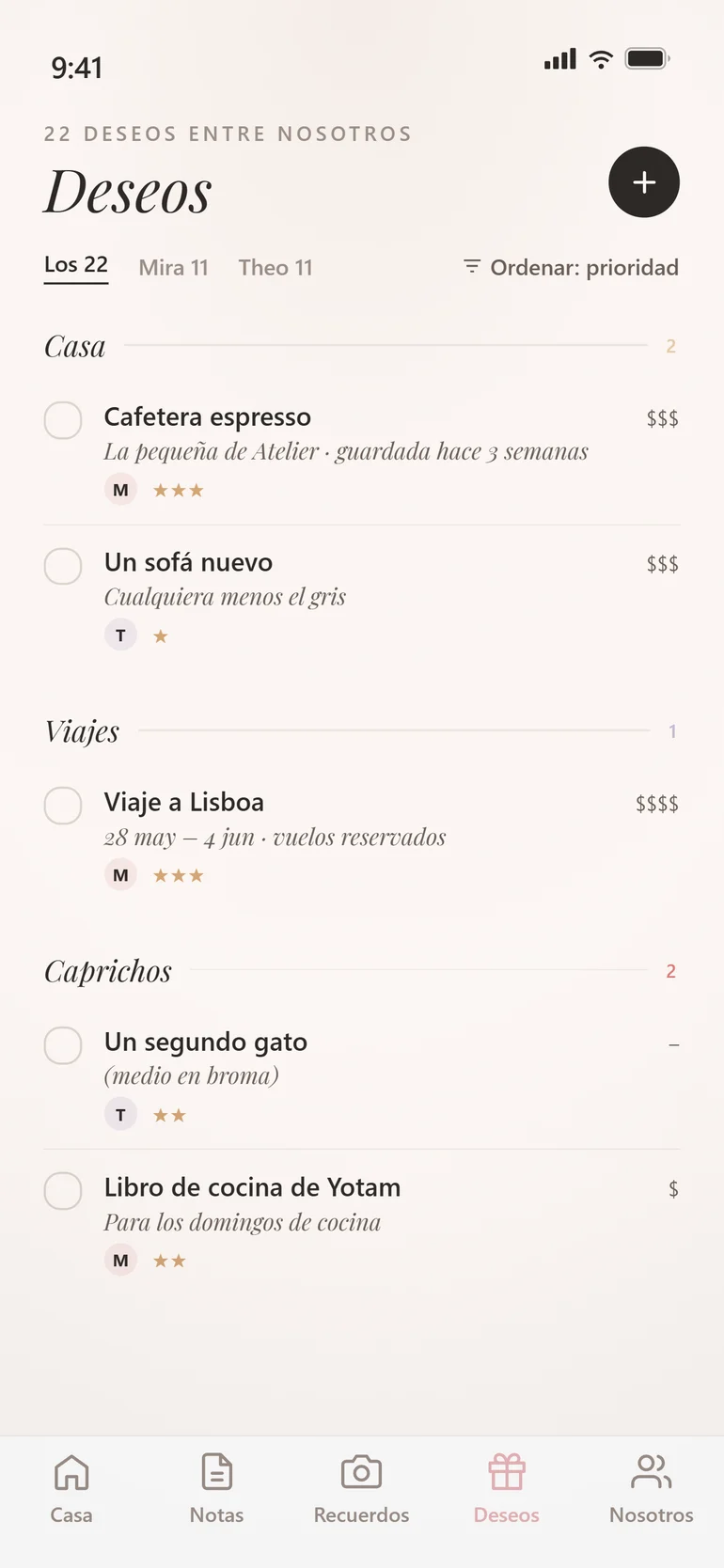 Amorno Lista de deseos