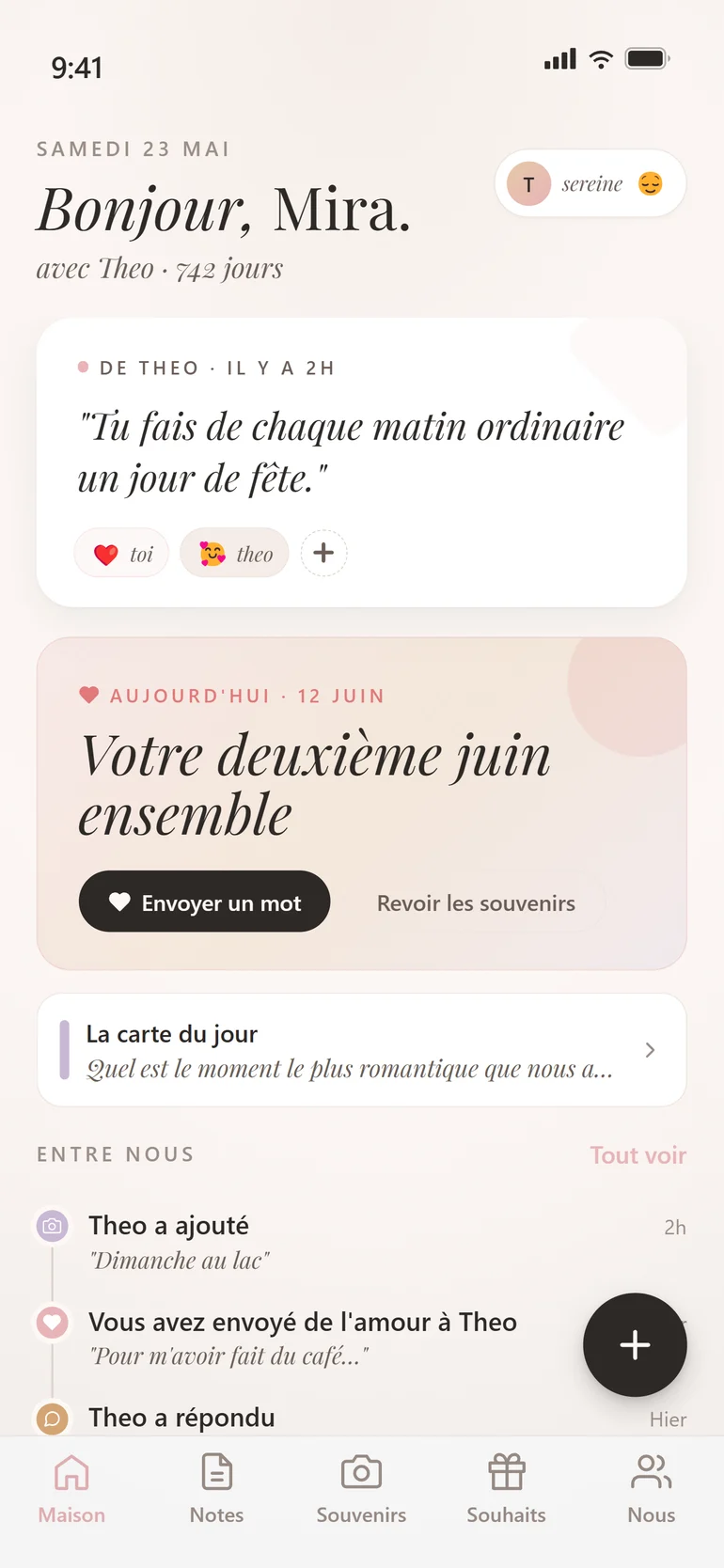 Écran d’accueil Amorno