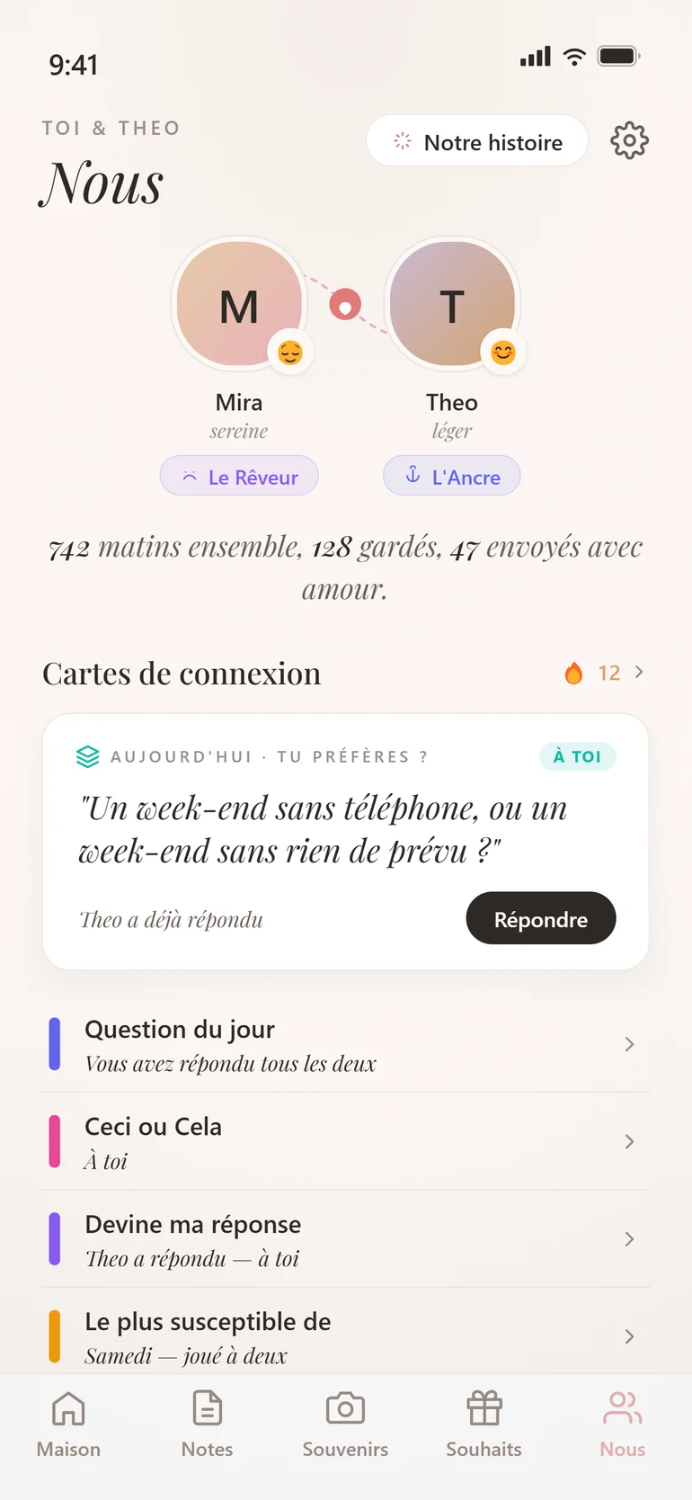 Amorno Cartes de connexion