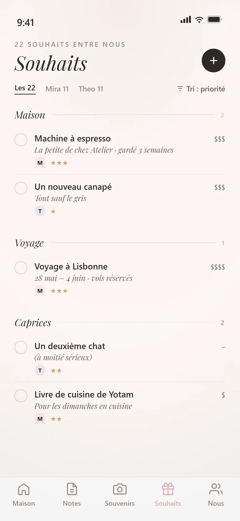 Amorno Liste de souhaits