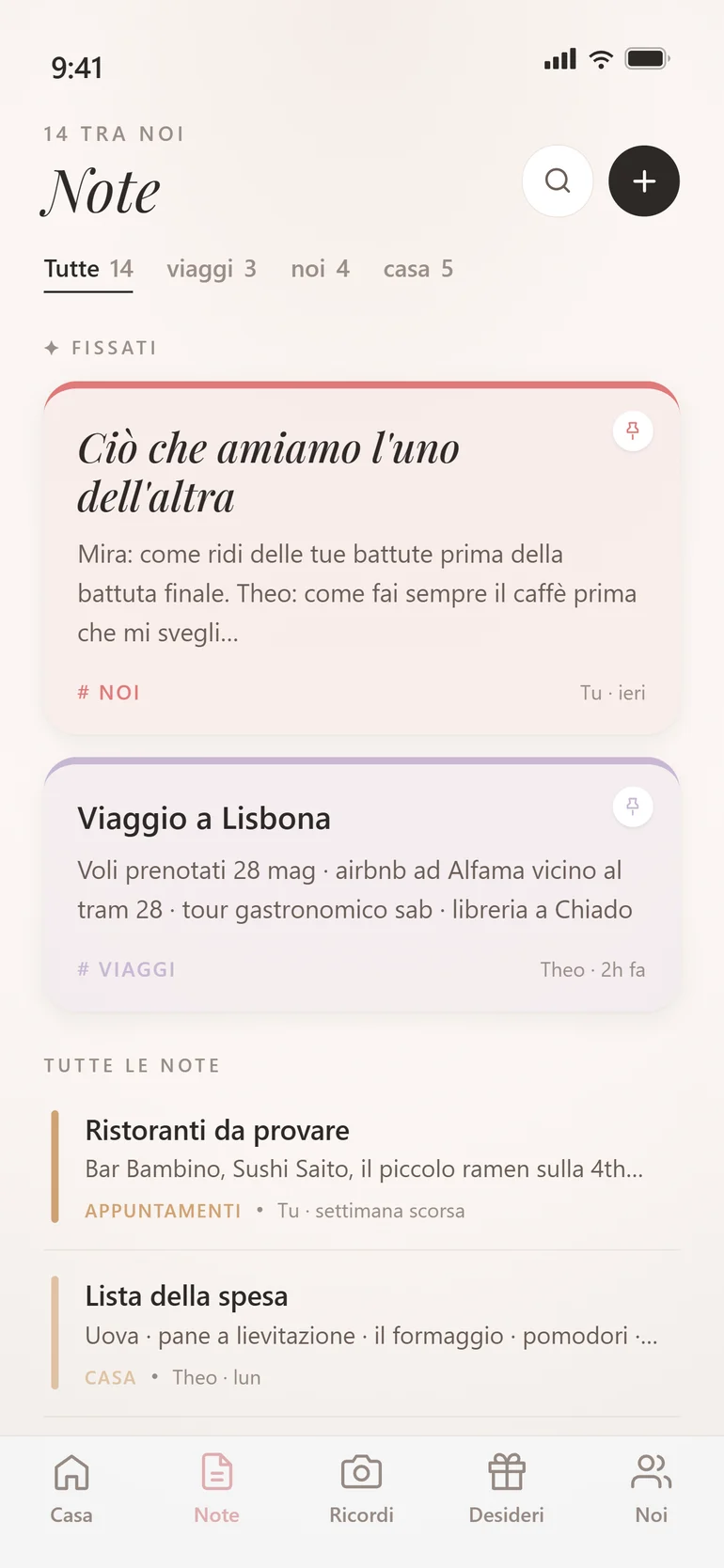 Amorno Note condivise