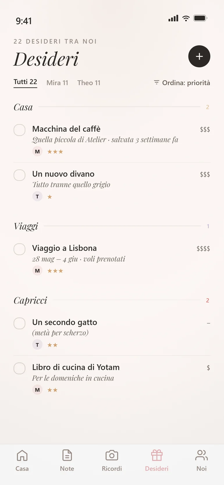Amorno Lista dei desideri