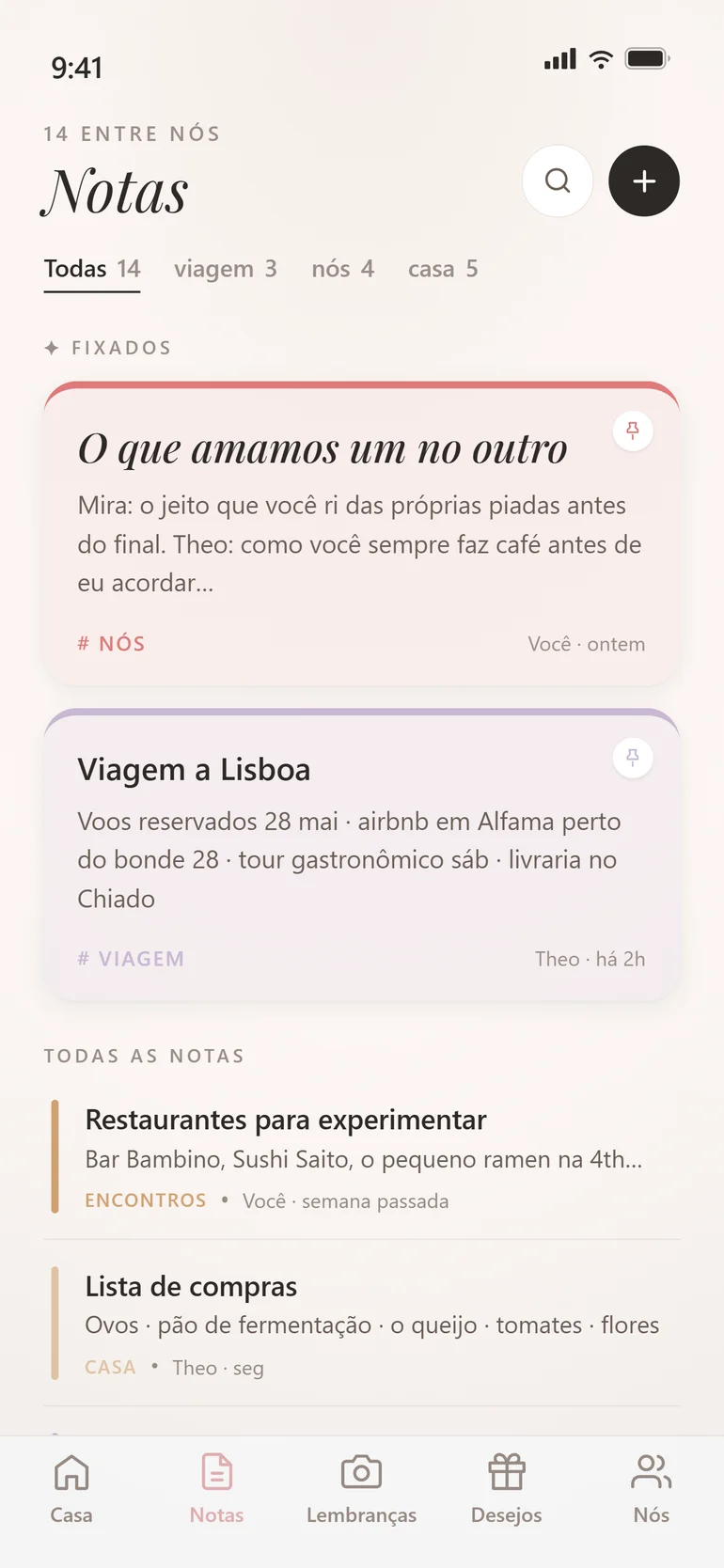 Amorno Notas compartilhadas