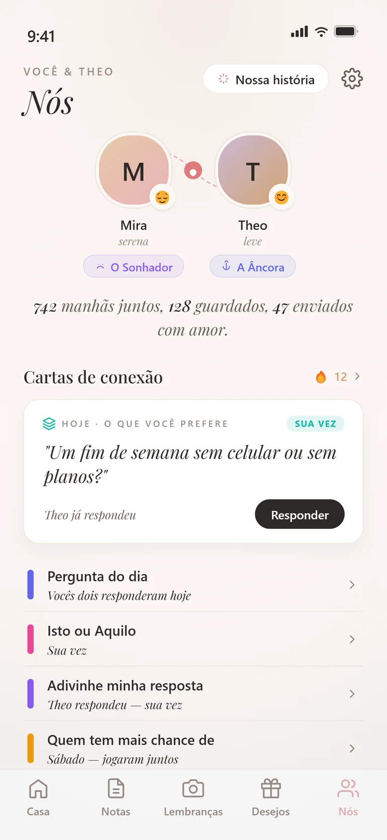 Amorno Cartas de conexão