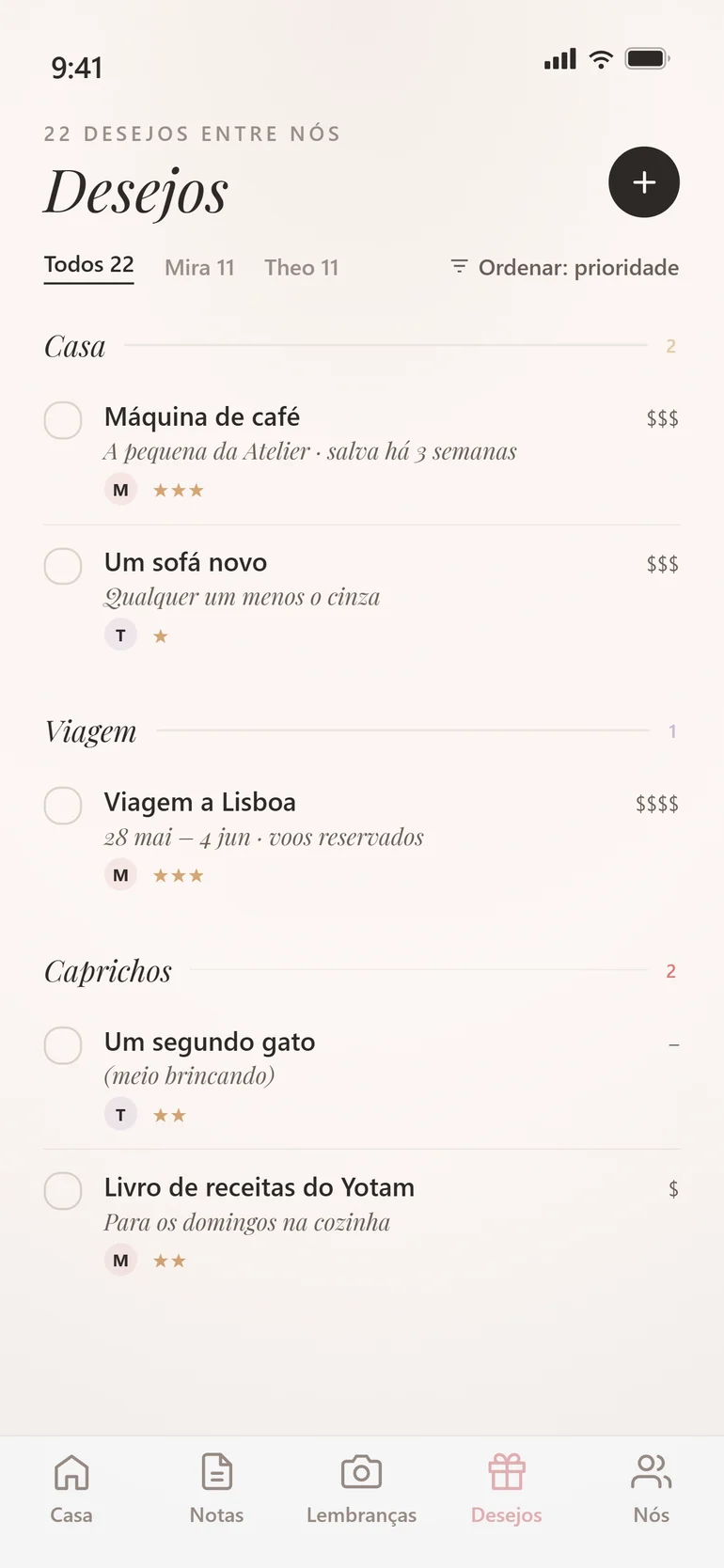Amorno Lista de desejos